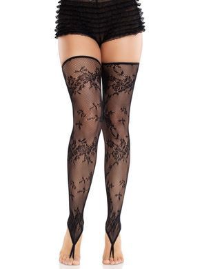 Чулки Leg Avenue Floral Net Toe Loop Footless Thigh Highs One Size SX2763 фото Купить   Leg Avenue (США) 600 грн