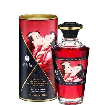 Разогревающее масло Shunga Aphrodisiac Warming Oil - Blazing Cherry (100 мл) без сахара, вкусный SO2493 фото Купить   Shunga (Канада) 1 145 грн