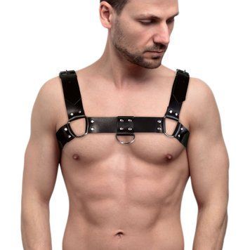 Мужская портупея на грудь из натуральной кожи Feral Feelings - Bulldog Harness Black SO9411 фото Купить   Feral Feelings (Україна) 1 237 грн