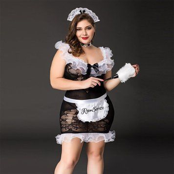 Костюм покоївки JSY &laquo;Слухняна Ельма&raquo; Plus Size Black, сукня, фартух, головний убір покоївки SO8358 фото Купити Костюм покоївки JSY &laquo;Слухняна Ельма&raquo; Plus Size Black, сукня, фартух, головний убір покоївки  JSY (Китай) 1 219 грн