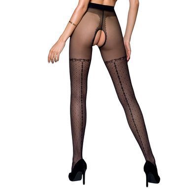 Колготки с открытым доступом, имитация чулок Passion TIOPEN 014 1/2 (20 den), black SO5822 фото Купить   Passion (Польща) 775 грн