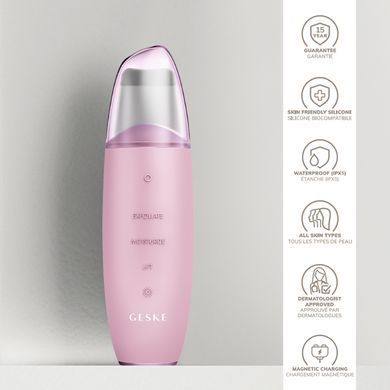 Мікрострумовий скрабер для шкіри та усунення чорних точок GESKE MicroCurrent Skin Scrubber&Blackhead Remover 9в1 magenta HB0148 фото Купити Мікрострумовий скрабер для шкіри та усунення чорних точок GESKE MicroCurrent Skin Scrubber&Blackhead Remover 9в1 magenta  GESKE 1 810 грн