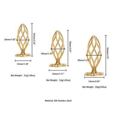 Анальная пробка LOCKINK SEVANDA Hollow Spiral Golden Metal Anal Plug - S size SX0882 фото Купить   LOCKINK (Китай) 775 грн