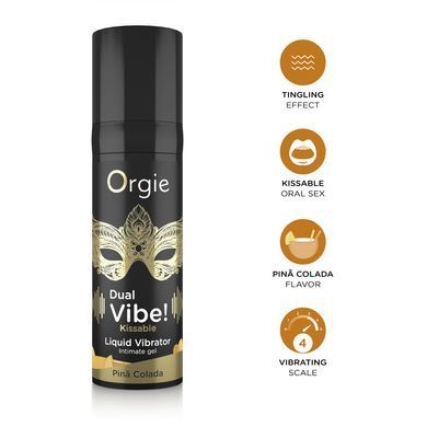 Рідкий вібратор Orgie Dual Vibe! Pina Colada Kissable Liquid Vibrator, 15 мл SX1498 фото Купити Рідкий вібратор Orgie Dual Vibe! Pina Colada Kissable Liquid Vibrator, 15 мл  Orgie (Бразилія-Португалія) 784 грн