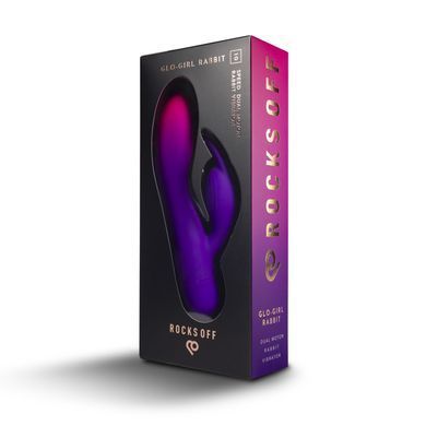 Вибратор-кролик Rocks Off Glo Girl &ndash; Rabbit, 2 мотора, 10 режимов, на батарейках SX2428 фото Купить   Rocks Off (Великобританія) 1 015 грн