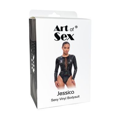 Вінілове боді з рукавами Art of Sex - Jessica, з ефектом голограми, розмір XL Art of Sex  &mdash; фото