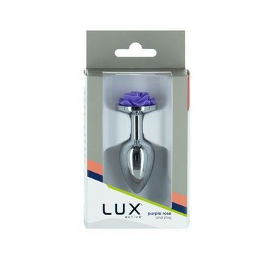 Металлическая анальная пробка Lux Active с розой - Rose Anal Plug - Purple, вибропуля в подарок SO5573 фото Купить   Lux Active (Канада) 627 грн