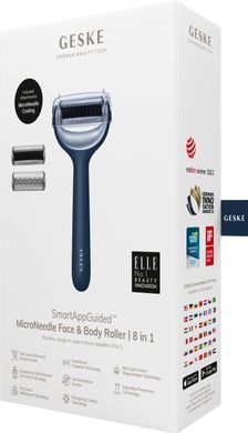 Електронний ролер для обличчя та тіла з мікроголками GESKE MicroNeedle Face&Body Roller 8в1 midnight HB0199 фото Купити Електронний ролер для обличчя та тіла з мікроголками GESKE MicroNeedle Face&Body Roller 8в1 midnight  GESKE 2 129 грн