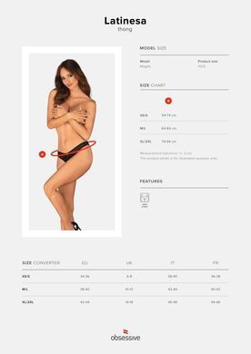 Трусики с доступом Obsessive Latinesa crotchless thong XS/S Новинка SO9783 фото Купить   Obsessive (Польща) 683 грн