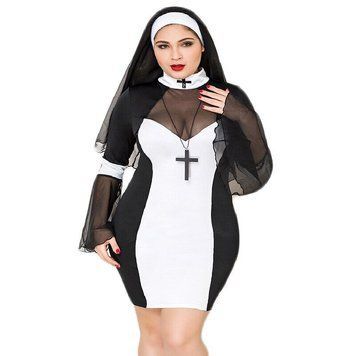 Еротичний костюм черниці JSY &laquo;Грішниця Лола&raquo; Plus Size Black, сукня, хрест, апостольник SO8359 фото Купити Еротичний костюм черниці JSY &laquo;Грішниця Лола&raquo; Plus Size Black, сукня, хрест, апостольник  JSY (Китай) 1 773 грн