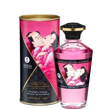 Разогревающее масло Shunga Aphrodisiac Warming Oil &ndash; Raspberry Feeling (100 мл) без сахара, вкусное SO2494 фото Купить   Shunga (Канада) 1 145 грн