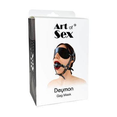 Кляп-маска Art of Sex - Deymon, экокожа, цвет черный SO9625 фото Купить   Art of Sex  1 136 грн