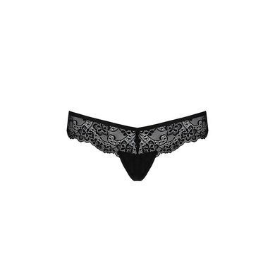 Мереживні трусики-танга з атласним бантиком Passion NAJA THONG L/XL, black SO5364 фото Купити Мереживні трусики-танга з атласним бантиком Passion NAJA THONG L/XL, black  Passion (Польща) 775 грн