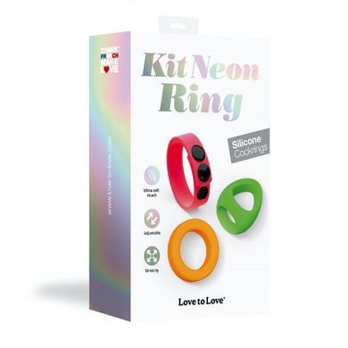 Набір яскравих ерекційних кілець Love to Love NEON RING KIT SO5082 фото Купити Набір яскравих ерекційних кілець Love to Love NEON RING KIT  Love To Love (Франція) 1 265 грн