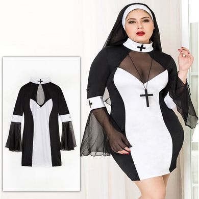 Еротичний костюм черниці JSY &laquo;Грішниця Лола&raquo; Plus Size Black, сукня, хрест, апостольник SO8359 фото Купити Еротичний костюм черниці JSY &laquo;Грішниця Лола&raquo; Plus Size Black, сукня, хрест, апостольник  JSY (Китай) 1 773 грн