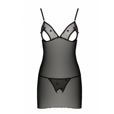 Сорочка з вирізами на грудях, стрінги Passion LOVELIA CHEMISE S/M, black SO4760 фото Купити Сорочка з вирізами на грудях, стрінги Passion LOVELIA CHEMISE L/XL, black  Passion (Польща) 2 050 грн