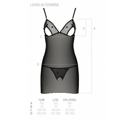 Сорочка з вирізами на грудях, стрінги Passion LOVELIA CHEMISE S/M, black SO4760 фото Купити Сорочка з вирізами на грудях, стрінги Passion LOVELIA CHEMISE L/XL, black  Passion (Польща) 2 050 грн