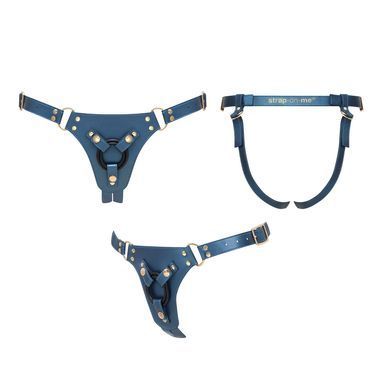 Трусики для страпона Strap-On-Me Harness Generous Blue, One Size, штучна шкіра, регульовані ремені, змінні кріплення для дилдо SX0673 фото Купити Трусики для страпона Strap-On-Me Harness Generous Blue, One Size, штучна шкіра, регульовані ремені, змінні кріплення для дилдо  Strap-On-Me (Франція) 3 381 грн