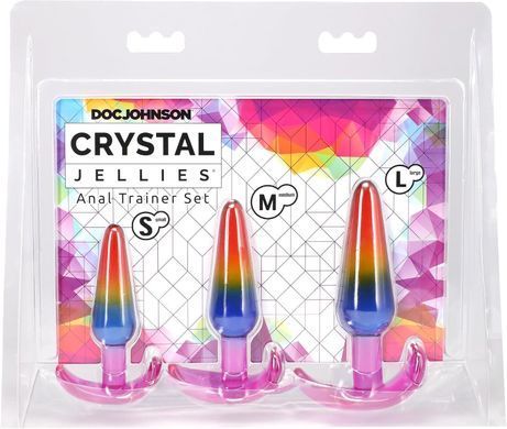 Набір анальних пробок Doc Johnson Crystal Jellies - Anal Trainer Set - Rainbow (м'яте паковання!!!) SX4435-R фото Купити Набір анальних пробок Doc Johnson Crystal Jellies - Anal Trainer Set - Rainbow (м'яте паковання!!!)   1 195 грн