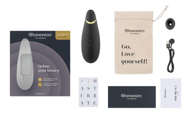 Вакуумный клиторальный стимулятор Womanizer Premium 2 - Black, функции Autopilot и Smart Silence SO8749 фото Купить   Womanizer (Німеччина) 6 467 грн