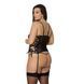 Сетчатый корсет из экокожи Passion MALWIA CORSET 4XL/5XL black, с люверсами и съемными пажами SO7098 фото 2