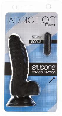 Фалоімітатор ADDICTION Ben 7" Dildo With Balls Black, віброкуля в подарунок SX3156 фото Купити Фалоімітатор ADDICTION Ben 7" Dildo With Balls Black, віброкуля в подарунок  ADDICTION  1 653 грн