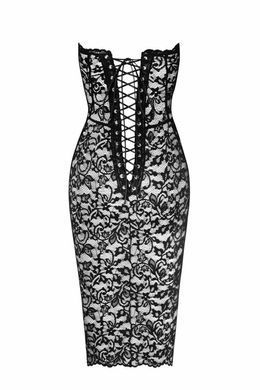 Платье Noir Handmade F301 Catalyst, S, black, миди, кружево, открытые плечи, шнуровка на спине SX0243 фото Купить   Noir Handmade (Польща) 2 808 грн