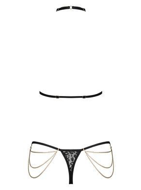 Комплект із ланцюжками Obsessive Pantheria 2-pcs set black L/XL, бюстгальтер, трусики SO7876 фото Купити Комплект із ланцюжками Obsessive Pantheria 2-pcs set black S/M, бюстгальтер, трусики  Obsessive  1 582 грн