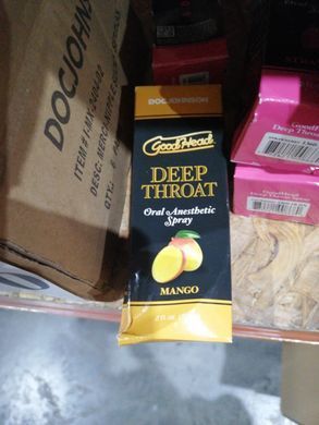 Спрей для мінету Doc Johnson GoodHead DeepThroat Spray - Mango 59мл (м'яте паковання!!!)  &mdash; фото