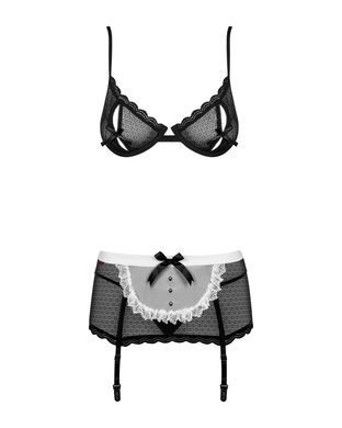 Еротичний костюм покоївки Obsessive Maidme set 5pcs L/XL, бюстгальтер, пояс з фартухом, панчохи, стр SO7291 фото Купити Еротичний костюм покоївки Obsessive Maidme set 5pcs S/M, бюстгальтер, пояс з фартухом, панчохи  Obsessive (Польща) 2 494 грн