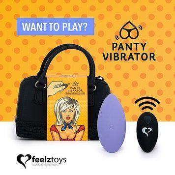 Вибратор в трусики FeelzToys Panty Vibrator Purple с пультом ДУ, 6 режимов работы, сумочка-чехол SO3850 фото Купить   FeelzToys (Нідерланди) 1 524 грн
