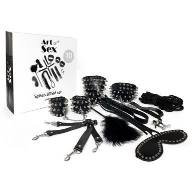 BDSM-набор Art of Sex &ndash; Spikes BDSM Set Leather, 10 предметов, черный, натуральная кожа SO7140 фото Купить   Art of Sex  6 698 грн
