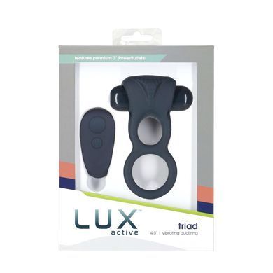 Подвійне ерекційне кільце з вібрацією Lux Active-Triad - Vibrating Dual Cock Ring, пульт ДК SO5575 фото Купити Подвійне ерекційне кільце з вібрацією Lux Active-Triad - Vibrating Dual Cock Ring, пульт ДК  Lux Active (Канада) 2 549 грн