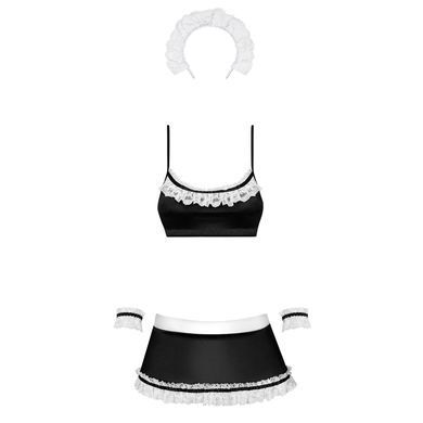 Атласний еротичний костюм покоївки Obsessive Maid set S/M, black, 5 предметів SO7715 фото Купити Атласний еротичний костюм покоївки Obsessive Maid set S/M, black, 5 предметів  Obsessive (Польща) 1 653 грн
