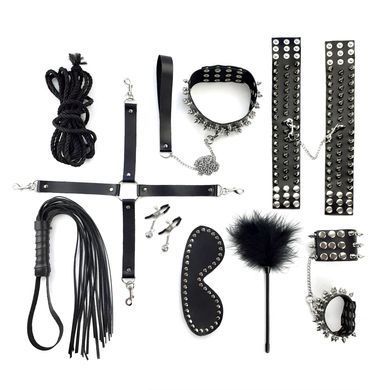 BDSM-набор Art of Sex &ndash; Spikes BDSM Set Leather, 10 предметов, черный, натуральная кожа SO7140 фото Купить   Art of Sex  6 698 грн