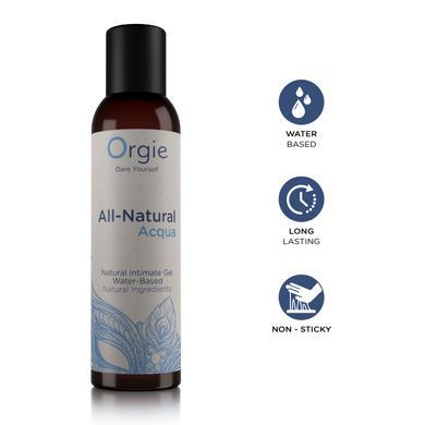 Лубрикант на водній основі Orgie All Natural Acqua, 150 мл, нелипкий, гладенький, натуральний склад SX1495 фото Купити Лубрикант на водній основі Orgie All Natural Acqua, 150 мл, нелипкий, гладенький, натуральний склад  Orgie (Бразилія-Португалія) 600 грн