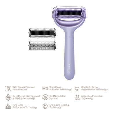 Електронний ролер для обличчя та тіла з мікроголками GESKE MicroNeedle Face&Body Roller 8в1 purple HB0200 фото Купити Електронний ролер для обличчя та тіла з мікроголками GESKE MicroNeedle Face&Body Roller 8в1 purple  GESKE 2 129 грн