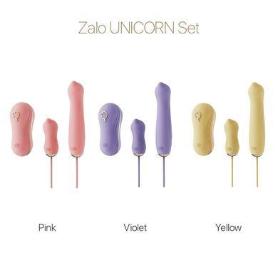 Набор 3в1 Zalo &ndash; UNICORN Set Pink, виброяйцо, пульсатор, вакуумный стимулятор SO6687 фото Купить   Zalo (США) 3 778 грн