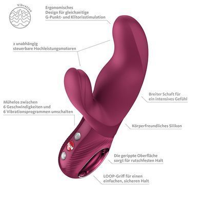 Вібратор-кролик Fun Factory MISS BI Wine Red, 2 незалежні мотори, діаметр 4,2 см SX4244 фото Купити Вібратор-кролик Fun Factory MISS BI Wine Red, 2 незалежні мотори, діаметр 4,2 см  Fun Factory  1 659 грн