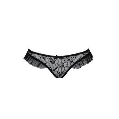 Трусики з оборками Passion Exclusive DONIA THONG S/M, black PS25902 фото Купити Трусики з оборками Passion Exclusive DONIA THONG L/XL, black  Passion (Польща) 775 грн