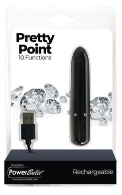 Віброкуля PowerBullet - Pretty Point Rechargeable Bullet Black SO5564 фото Купити Віброкуля PowerBullet - Pretty Point Rechargeable Bullet Black  PowerBullet (Канада) 784 грн