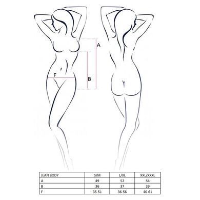 Боді монокіні під латекс Passion JEAN BODY XXL/XXXL, black EL11903 фото Купити Боді монокіні під латекс Passion JEAN BODY L/XL, black  Passion (Польща) 1 690 грн
