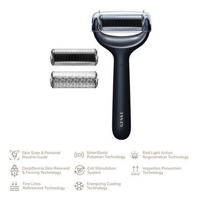 Електронний ролер для обличчя та тіла з мікроголками GESKE MicroNeedle Face&Body Roller 8в1 black HB0201 фото Купити Електронний ролер для обличчя та тіла з мікроголками GESKE MicroNeedle Face&Body Roller 8в1 black  GESKE 2 129 грн