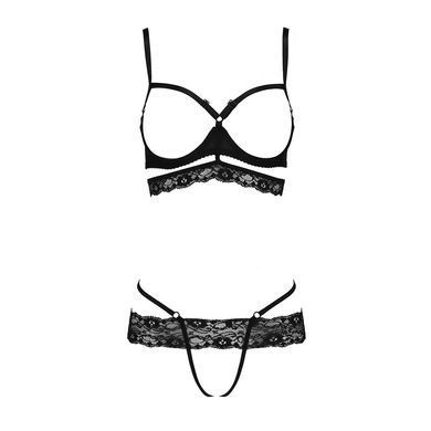 Комплект білизни Passion Exclusive SARIA SET OpenBra L/XL, black, стрепи, відкритий ліф, стрінги PS25001 фото Купити Комплект білизни Passion Exclusive SARIA SET OpenBra L/XL, black, стрепи, відкритий ліф, стрінги  Passion  1 954 грн