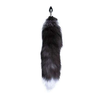 Металлическая анальная пробка Лисий хвост Alive Black And White Fox Tail S, диаметр 2,9 см SO6321 фото Купить   Alive  692 грн