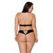 Комплект из экокожи Passion MALWIA SET with Open Bra 4XL/5XL black, топ и трусики с люверсами SO7100 фото 2