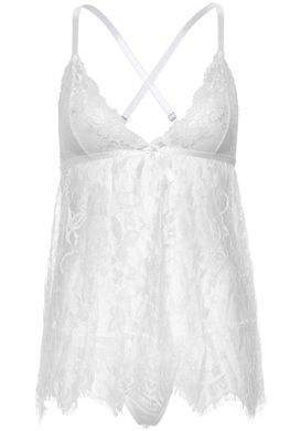 Сорочка бебі-дол Leg Avenue Floral lace babydoll & string White S, стрінги SO9172 фото Купити Сорочка бебі-дол Leg Avenue Floral lace babydoll & string White S, стрінги  Leg Avenue (США) 1 598 грн