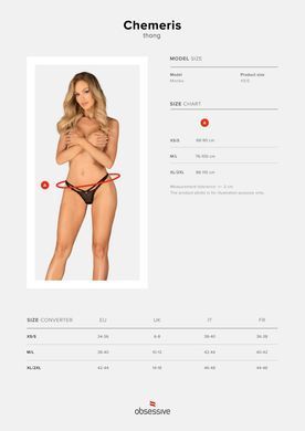 Трусики Obsessive Chemeris thong XS/S SO9773 фото Купити Трусики Obsessive Chemeris thong XS/S  Obsessive (Польща) 600 грн