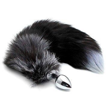 Металлическая анальная пробка Лисий хвост Alive Black And White Fox Tail M, диаметр 3,4 см SO6322 фото Купить Металлическая анальная пробка Лис хвост Alive Black And White Fox Tail S, диаметр 2,9 см  Alive  1 113 грн