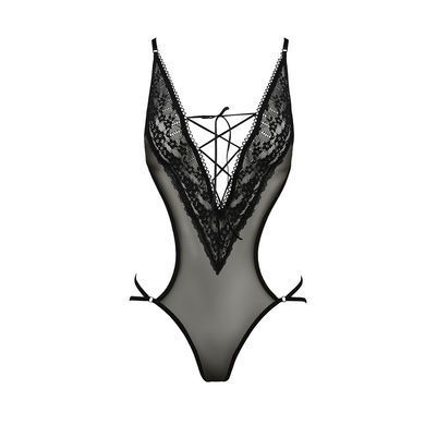Боди монокини с декольте Passion ERZA BODY L/XL, black PS26001 фото Купить   Passion (Польща) 1 690 грн